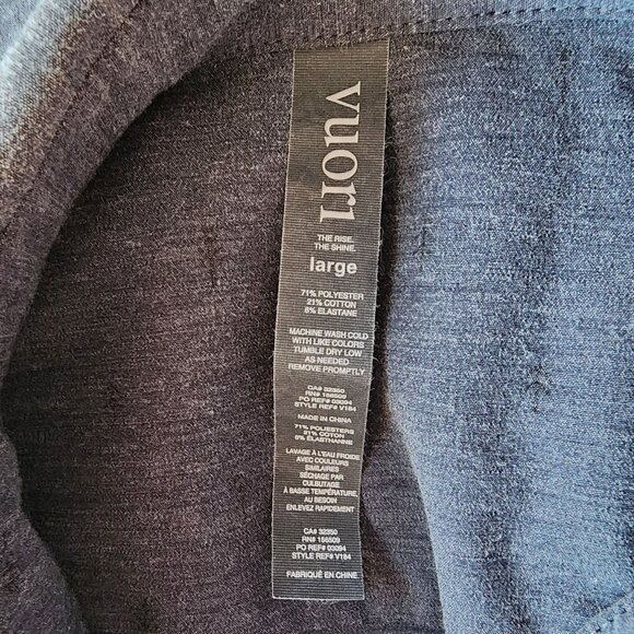 Vuori Mens Shirt Large Bridge Button Down Vintage Charcoal Pattern Lightweight - Picture 6 of 7